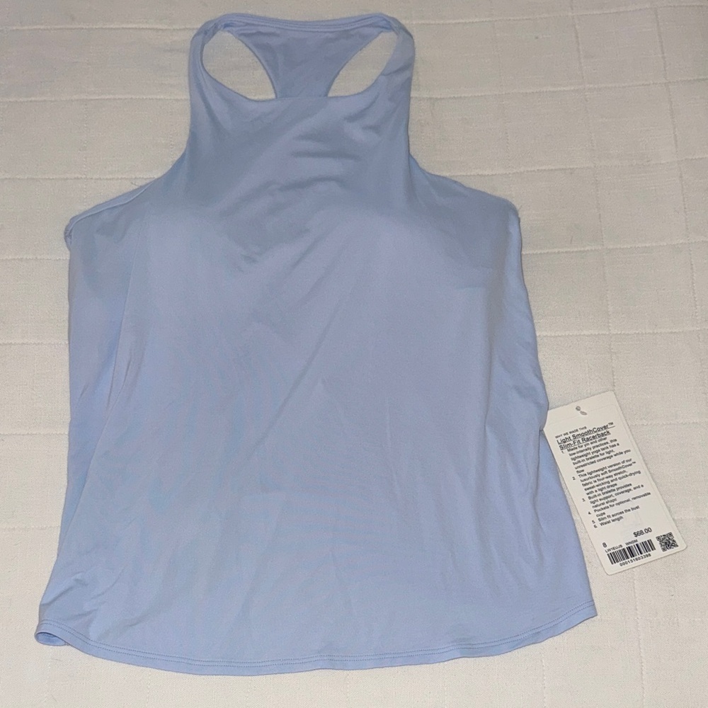 Lululemon Light SmoothCover Slim-Fit Racerback Tank - Windmill - Size 8
